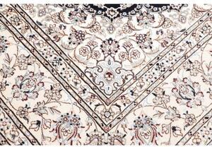 Tappeto Nain 9la Medaglione Floreale Blu Scuro Avorio 248x359 Cm
