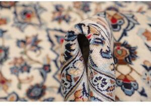 Tappeto Kashan Fine Medaglione Floreale Avorio Blu 98x150 Cm