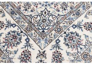 Tappeto Nain Kashmar Medaglione Floreale Avorio Blu 249x343 Cm