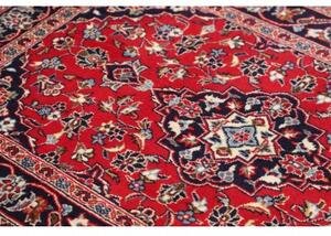 Tappeto Kashan Fine Medaglione Floreale Rosso Blu Scuro 98x159 Cm