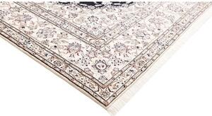 Tappeto Nain 9la Medaglione Floreale Blu Scuro Avorio 248x359 Cm