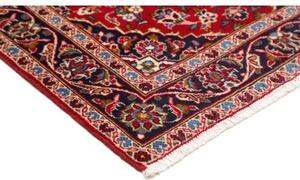 Tappeto Kashan Fine Medaglione Floreale Rosso Blu Scuro 104x158 Cm