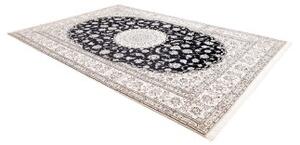 Tappeto Nain 9la Medaglione Floreale Blu Scuro Avorio 248x359 Cm