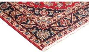Tappeto Kashan Fine Medaglione Floreale Rosso Blu Scuro 96x153 Cm