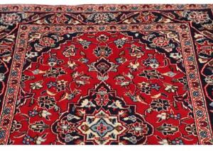 Tappeto Kashan Fine Medaglione Floreale Rosso Blu Scuro 98x159 Cm
