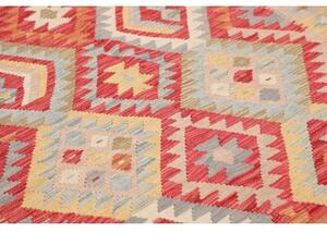 Tappeto Kilim Geometrico Rosso Beige 176x244 Cm