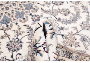 Tappeto Nain Kashmar Medaglione Floreale Avorio Blu 246x349 Cm