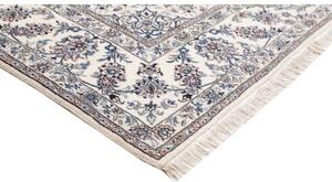 Tappeto Nain Kashmar Medaglione Floreale Avorio Blu 248x346 Cm