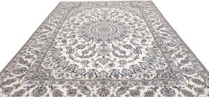 Tappeto Nain Kashmar Medaglione Floreale Avorio Blu 248x346 Cm