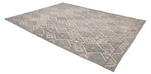 Tappeto Kilim Geometrico Grigio Avorio 258x339 Cm