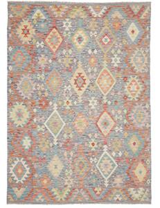 Tappeto Kilim Geometrico Blu Arancione 172x240 Cm