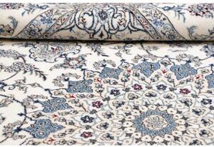 Tappeto Nain Kashmar Medaglione Floreale Avorio Blu 249x343 Cm