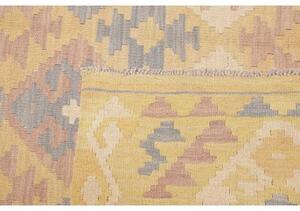 Tappeto Kilim Geometrico Beige Grigio Azzurro 181x244 Cm