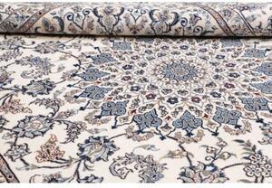 Tappeto Nain Kashmar Medaglione Floreale Avorio Blu 246x349 Cm