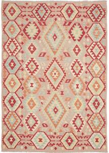 Tappeto Kilim Geometrico Terracotta Beige 172x241 Cm