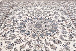 Tappeto Nain Kashmar Medaglione Floreale Avorio Blu 246x349 Cm