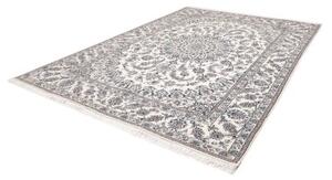 Tappeto Nain Kashmar Medaglione Floreale Avorio Blu 248x346 Cm