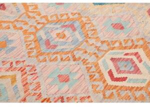 Tappeto Kilim Geometrico Beige Arancione 154x200 Cm