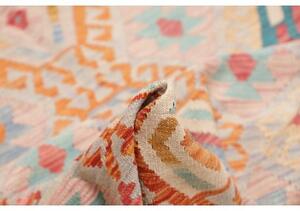 Tappeto Kilim Geometrico Beige Arancione 154x200 Cm
