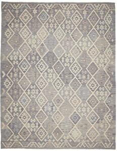 Tappeto Kilim Geometrico Grigio Avorio 258x339 Cm