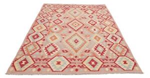 Tappeto Kilim Geometrico Terracotta Beige 172x241 Cm
