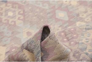 Tappeto Kilim Geometrico Grigio Tortora Avorio 189x245 Cm