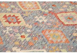 Tappeto Kilim Geometrico Blu Arancione 172x240 Cm