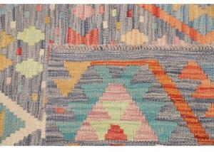 Tappeto Kilim Geometrico Blu Arancione 172x240 Cm
