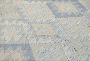 Tappeto Kilim Geometrico Beige Azzurro 179x246 Cm
