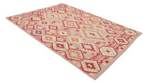 Tappeto Kilim Geometrico Terracotta Beige 172x241 Cm