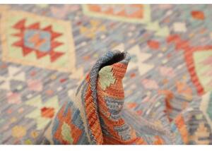 Tappeto Kilim Geometrico Blu Arancione 172x240 Cm