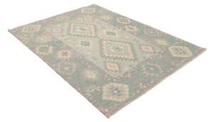 Tappeto Kilim Geometrico Grigio Verde Acquamarina 148x194 Cm