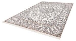 Tappeto Nain Kashmar Medaglione Floreale Avorio Blu 246x349 Cm