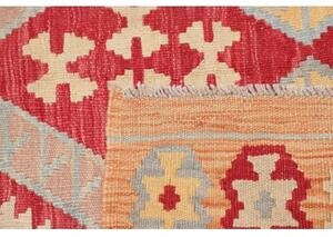Tappeto Kilim Geometrico Rosso Beige 142x200 Cm