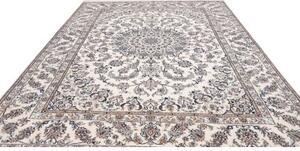 Tappeto Nain Kashmar Medaglione Floreale Avorio Blu 246x349 Cm