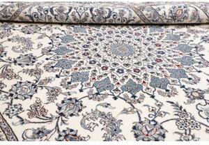 Tappeto Nain Kashmar Medaglione Floreale Avorio Blu 248x346 Cm