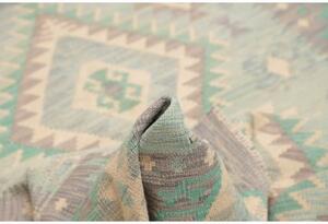 Tappeto Kilim Geometrico Grigio Verde Acquamarina 148x194 Cm