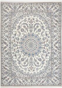 Tappeto Nain Kashmar Medaglione Floreale Avorio Blu 248x346 Cm