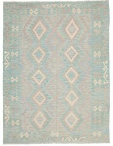Tappeto Kilim Geometrico Verde Acqua Beige 150x202 Cm