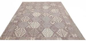 Tappeto Kilim Geometrico Tortora Grigio Perla 206x290 Cm
