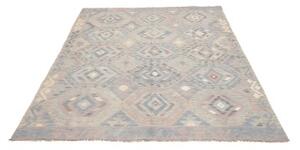 Tappeto Kilim Geometrico Beige Azzurro 152x198 Cm