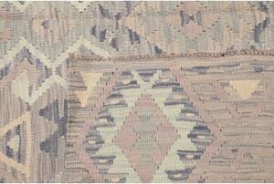 Tappeto Kilim Geometrico Grigio Tortora Celeste 207x292 Cm