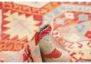 Tappeto Kilim Stilizzato Rosa Rosso 153x195 Cm