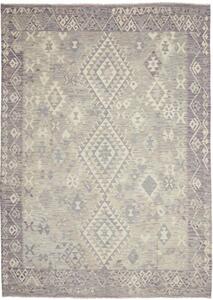 Tappeto Kilim Geometrico Grigio Avorio 210x294 Cm