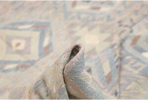 Tappeto Kilim Geometrico Beige Azzurro 152x198 Cm