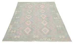 Tappeto Kilim Geometrico Verde Acqua Beige 150x202 Cm