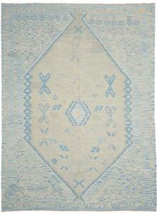 Tappeto Kilim Geometrico Azzurro Beige 179x244 Cm