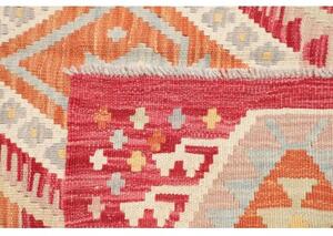 Tappeto Kilim Geometrico Rosso Azzurro 155x206 Cm