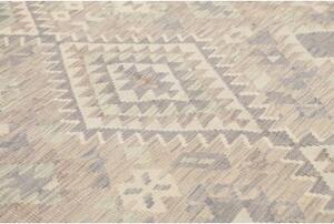 Tappeto Kilim Geometrico Grigio Avorio 210x294 Cm