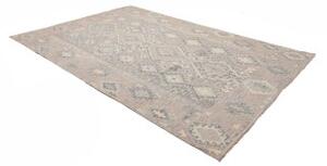 Tappeto Kilim Geometrico Grigio Tortora Celeste 207x292 Cm